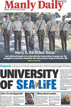Manly Daily - April 25th 2018